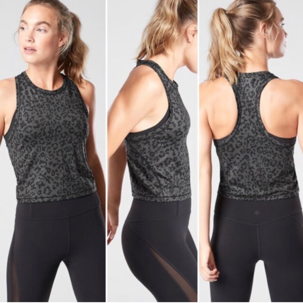 Athleta Crop Leopard Tank